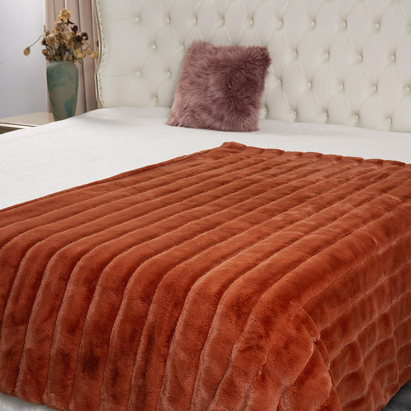 Pătură caldă din blană de iepure jacquard de 50 * 60 inch